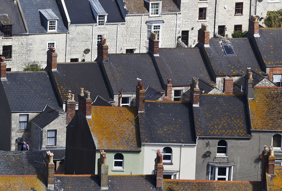 Rooftop view of houses